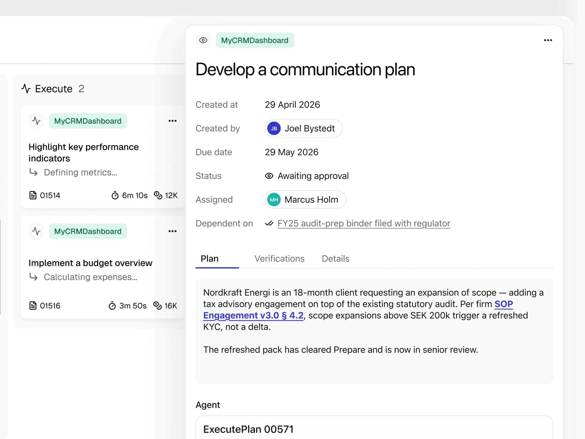 Tendril kanban details